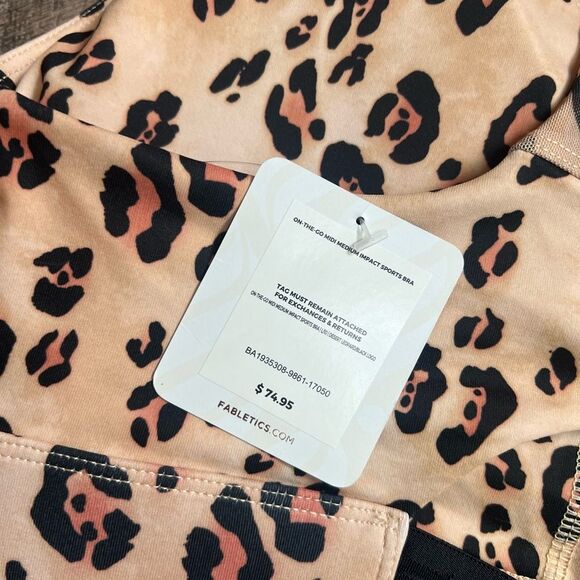 Fabletics On-The- Go Large Leopard Print Sports Bra with Cut Out - Picture 7 of 9